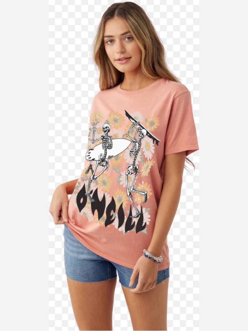 O'Neill Coral Crewneck Tee with Subtle Logo skeleton size medium